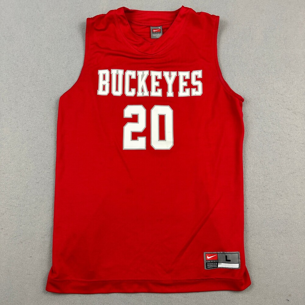 Vintage Ohio State Buckeyes Jersey Men Large Red White #20 NCAA L Y2K *